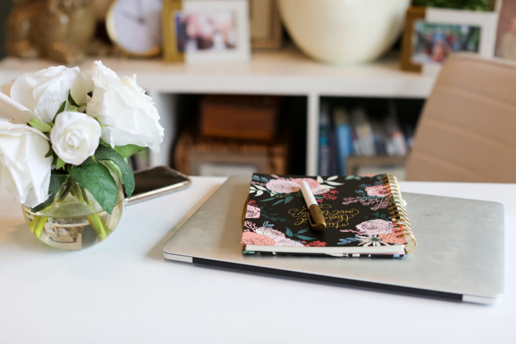 planner notebook on desk